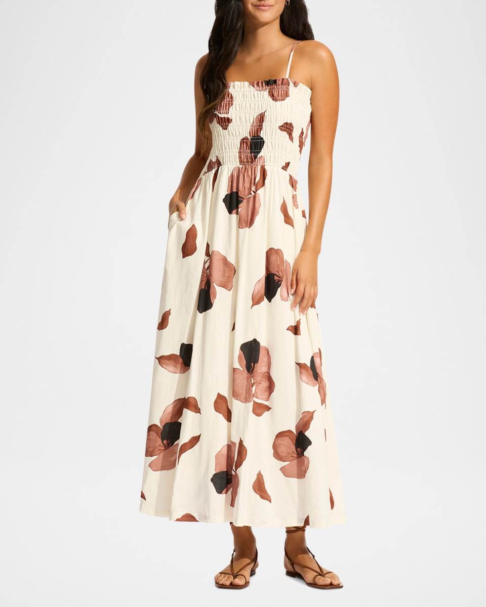 Secret Garden Shirred Maxi Dress